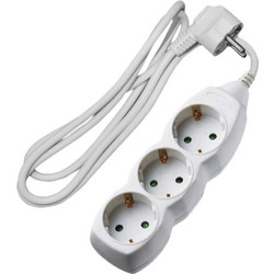 Lucas Πολύπριζο 3 Θέσεων με καλώδιο 1.5m 3x1.5mm Λευκό (V03B)