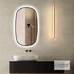 Luminor ZEN 40 Φωτιζόμενος καθρέφτης Led 30W 2966 LUMEN 40x70εκ Black Matt