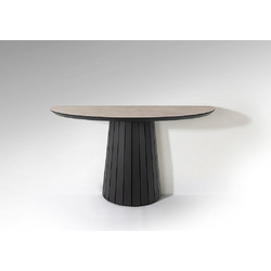 Κονσόλα Koria 599481 Matt Stone με μαύρο MDF 130x80x42 cm Πέτρα