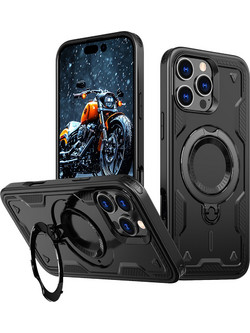 Hybrid Armor Trendy Case with MagSafe for iPhone 16 Pro - Black
