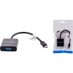 Lanberg AD-0006-BK video cable adapter 0.2 m VGA (D-Sub) Mini DisplayPort Black