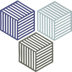 Σουπλά Hexagon 32703 Για Ζεστά Σκεύη (Σετ 3τμχ) 16x14cm Indigo-Fog-Olive Zone Denmark Σιλικόνη