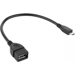 Cabletech DM-2908 Καλώδιο OTG USB - microUSB 20cm Μαύρο