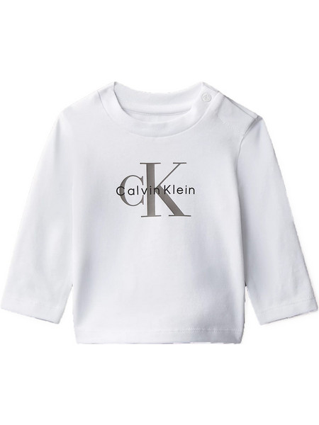 CALVIN KLEIN Baby Unisex Monogram Long Sleeve T-Shirt - Bright White