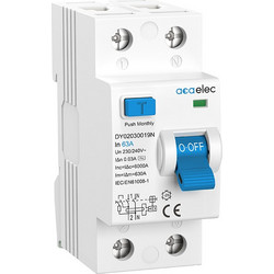 Ρελέ ράγας RCCB 2X63A 30MA 2M AC-TYPE - DY02030019N