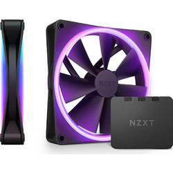 NZXT F140 RGB Duo Case Fan 140mm RGB με Σύνδεση 4-Pin PWM 2τμχ Black