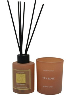 Αρωματικό χώρου με sticks 50ml και κερί σετ 2 τεμαχίων Tea rose Ankor 849680