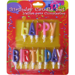 Σετ 13 κεράκια γενεθλίων Happy Birthday
