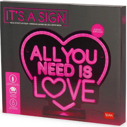 LEGAMI NEON EFFECT LED ΠΙΝΑΚΙΔΑ - IT'S A SIGN - ALL YOU NEED IS LOVE (NEL0005)