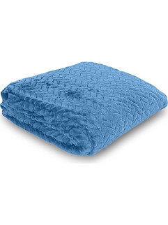 Κουβέρτα Flannel Fleece Υπέρδιπλη 220Χ240 Ideato - CARAM BLUE