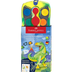 Faber-Castell Connector Dinosaur Edition Σετ Νερομπογιές με Πινέλο 12 Χρώματα 125013