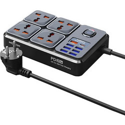Moxom Πολύπριζο 4 Θέσεων με Διακόπτη, 7 θέσεις USB και Καλώδιο 2m Μαύρο MX-ST17