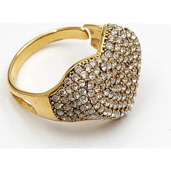 Diamonds heart gold ring