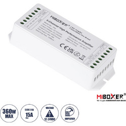 MiBOXER-PA5 71429 DC Ενισχυτής Ισχύος & Σήματος Υψηλής Ταχύτητας με 5 x 6A 144W Κανάλια DC 12-24V 15A 360W Max IP20 - Μ11.4 x Π4.9 x Υ2.8