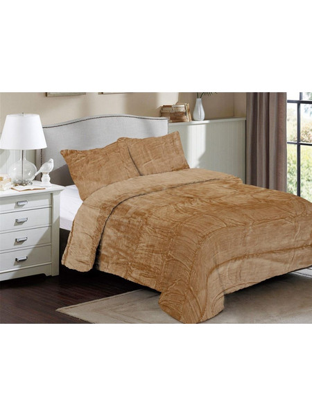 Κουβέρτα Fleece Μονή Dimcol Solid 02 160x220 Beige