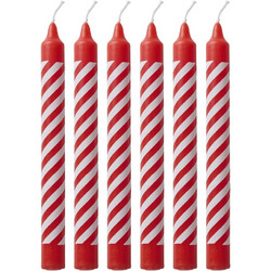 Rice - Candles with Candy Stripes - Red and White - Small