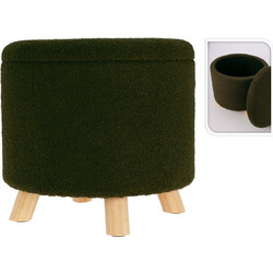 Σκαμπό Home & Styling Collection με αποθηκευτικό χώρο και διαστάσεις 40x37cm - Olive Green AAK400240