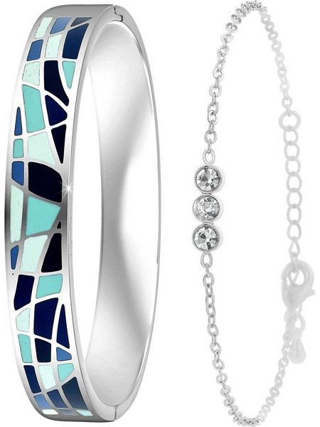 So Charm Σετ 2 Βραχιόλια Ασημί με Κρύσταλλα Swarovski B2164+BS4274-ARGENT