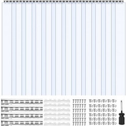 VEVOR Διάφανη Κουρτίνα PVC, Ύψος 2,1 m x Πλάτος 1,8 m x Πάχος 2 mm, 12 PCS Λωρίδες Κουρτίνας για Καταψύκτη, Λείες Αδιάβροχες Πλαστικές Λωρίδες Πόρτας για Αποθήκη, Καταψύκτη, Πόρτες Γκαράζ