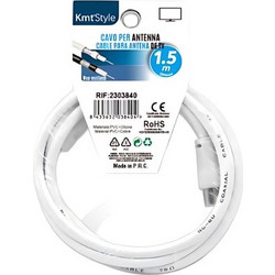 Καλώδιο Κεραίας Coax male - Coax female 1.5m HDTV 3D 4K Kmt 2303840, Λευκό