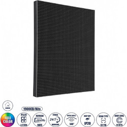 GLOBOSTAR NEOWALL 41024 Module για Οθόνες Video Wall 25x25cm 64x64px P3.91 LED 45W 3840Hz 4096 Dots 1900cd/m Nits DC 5V Εσωτερικού Χώρου IP31 Full Color S1/16 14Bits - Kinglight SMD2121 - Αριστερό - Μ