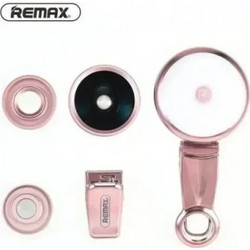 Κάμερα Remax Aipai Clip Camera Fish Eye / Wide View / 50X Macro Lens + Spotlight - Ροζ Χρυσό