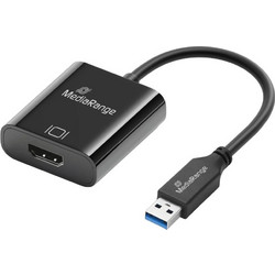 MediaRange USB-A to HDMI Audio and Video Converter, 20cm, Black (MRCS232)