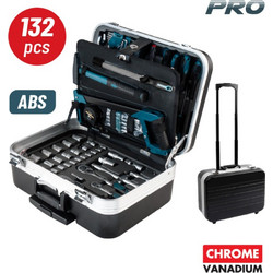 Εργαλεία Σετ BormannPRO BHT5210 132τεμ,Cr-V Σε Τροχήλατη Βαλίτσα ABS