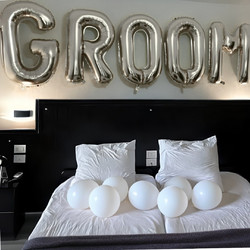 Τεράστια ασημί μπαλόνια GROOM 5 τεμ