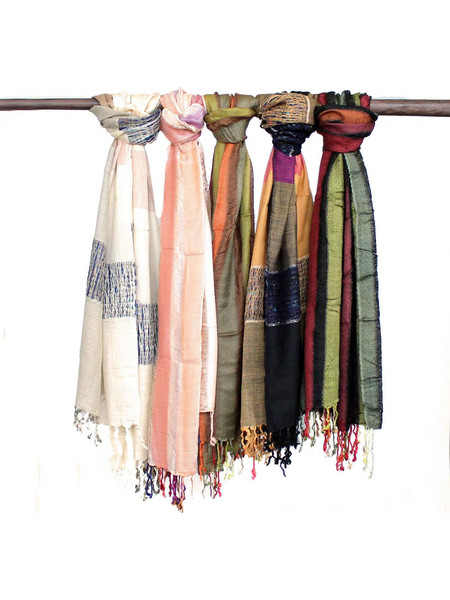 Large Indian Boho Scarves - 75x180cm - Random Greens