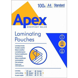 Fellowes Δίφυλλα Πλαστικοποίησης APEX LIGHT DUTY A4 100 mic 100 τεμ 6003301