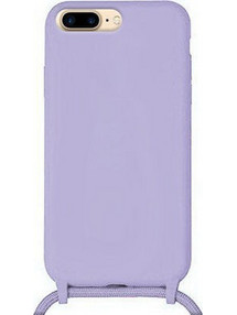 Liquid Silicon Case Με Κορδόνι For iPhone 7/8 Plus Violet