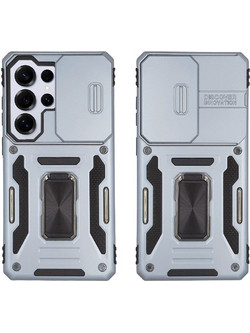 Sonique Ring Armor CamShield Back Cover Grey (Samsung Galaxy S26 Ultra)