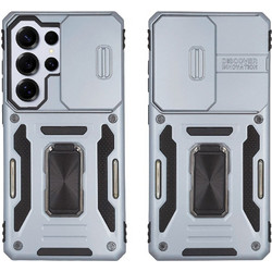 Sonique Ring Armor CamShield Back Cover Grey (Samsung Galaxy S26 Ultra)