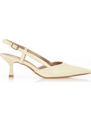 Γόβες κίτρινες slingback με χαμηλό τακούνι