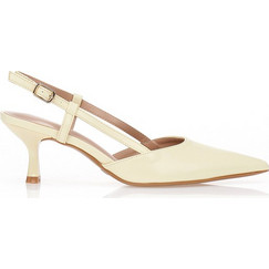 Γόβες κίτρινες slingback με χαμηλό τακούνι