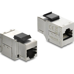 DELOCK Keystone module RJ45 90835, θηλυκό σε θηλυκό, Cat 6A STP, ασημί