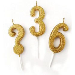 Κερί Νο9 Χρυσό glitter 11cm x12