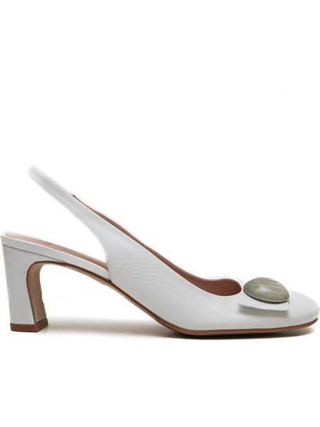 Zinda 3467 Round Toe Slingback Pumps White