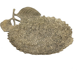 Artekko Branch Χρυσή Μεταλλική Πιατέλα (39.4x33x5.1)cm