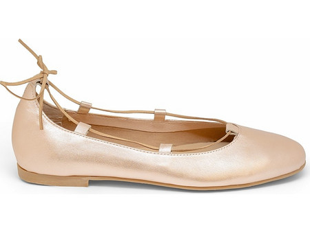 Bigshoes GA1143-37 Δερμάτινη Μπαλαρίνα Ροζ Χρυσό