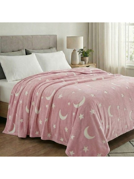 Παιδική Κουβέρτα Φωσφοριζέ 200x220cm Ροζ PINK150