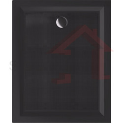 Ντουζιέρα Συνθετική Παραλληλόγραμμη 90x75x3,2 Sanitec Flat Classic Ανθρακί A204SAN-ANTH