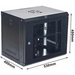 Επιτοίχο RACK AR-530-9U 9U με γυάλινη πόρτα και αποσπώμενα πλαϊνά - ART-AR-530-9U