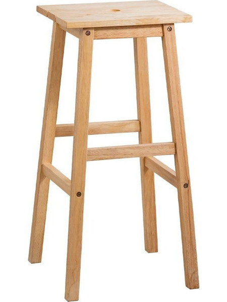 Σκαμπό Nextdeco Natural μασίφ ξύλο Υ72,5x37x39εκ
