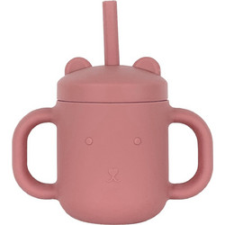 Babycloud Ποτηράκι Σιλικόνης με Καλαμάκι Pink 120ml