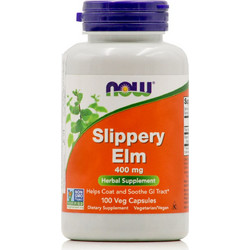 Now Foods Slippery Elm 400mg Πεπτικό Βοήθημα 100 Κάψουλες