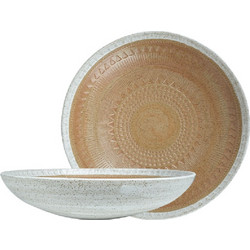 Σαλατιέρα Stoneware Ανάγλυφη Aztec Brown ESPIEL 28,3x6,4εκ. ZAT110K2 - ESPIEL - ZAT110K2