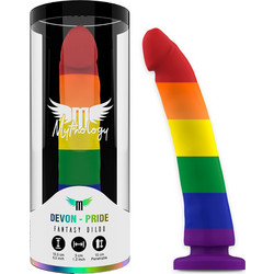 Mythology Devon Pride M Ρεαλιστικό Dildo με Βεντούζα 16.5cm Πολύχρωμο