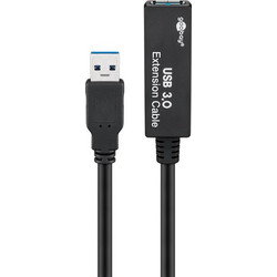 GOOBAY καλώδιο προέκτασης USB 3.0 95727, active, 5Gbps, 5m, μαύρο
